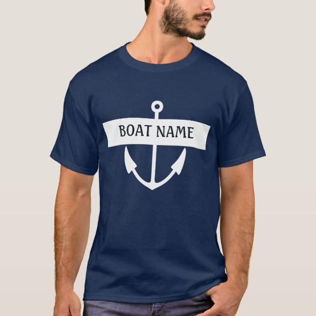 Fartygnamn ankrar besättningen t shirt (Framsida)