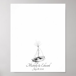 Fartygs Bröllops Fingeravtryck Gästbok N.2 Poster