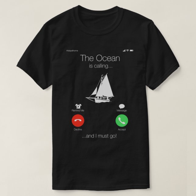 Fartygsägargåva från segelbåtar Ocean som ringer T Shirt (Design framsida)