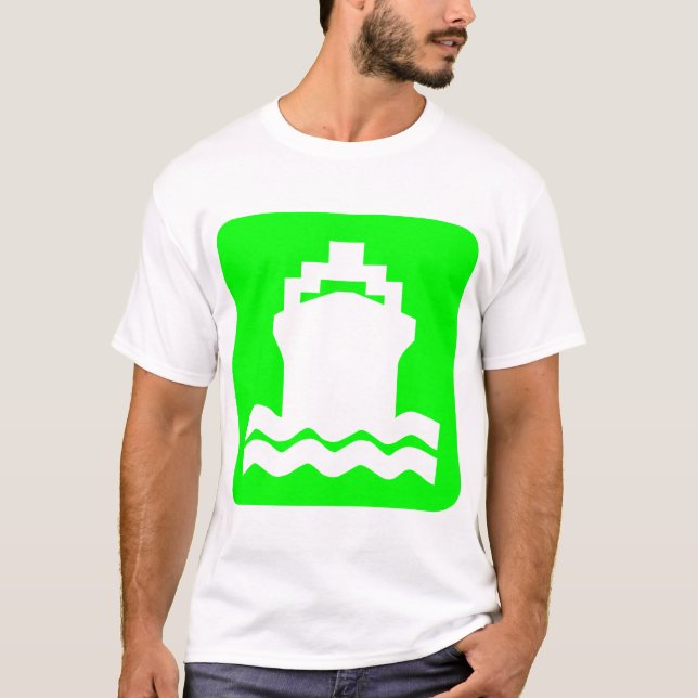 Fartygsform - Grön Tee Shirt (Framsida)