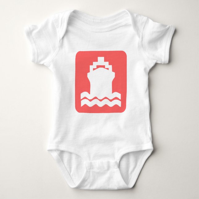 Fartygsform - Tropisk Rosa T Shirt (Framsida)