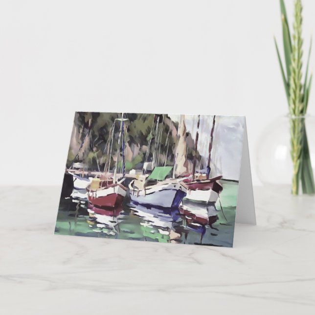 Fartygskonst i Turunc Gulet Sailboat Acrylic Art Kort (Framsida)