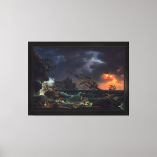 Fartygsolyckan av Claude Joseph Vernet Canvastryck