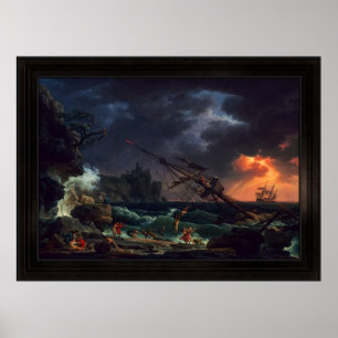 Fartygsolyckan av Claude Joseph Vernet Poster