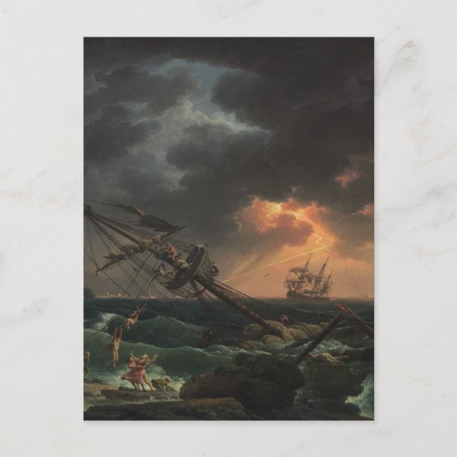 Fartygsolyckan av Claude-Joseph Vernet Vykort (Framsida)