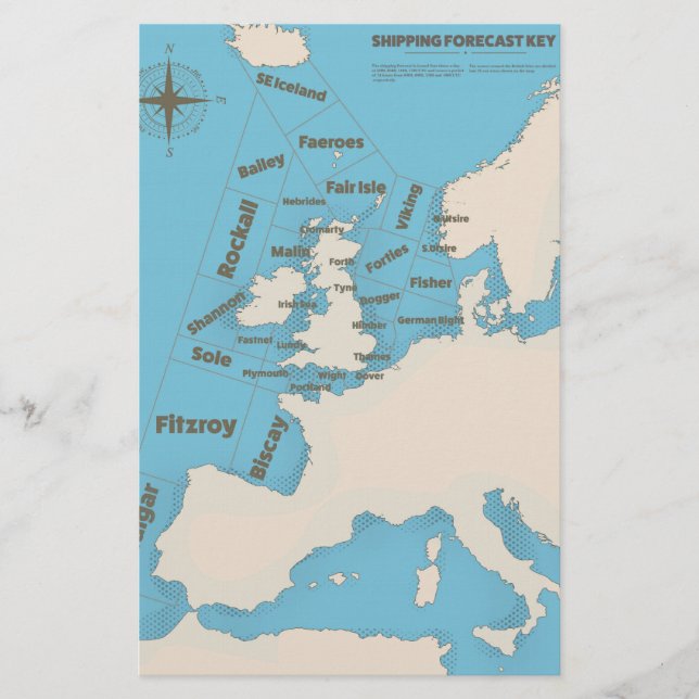 Fartygsväder för Brittiska öarna i färg Brevpapper (Framsida)