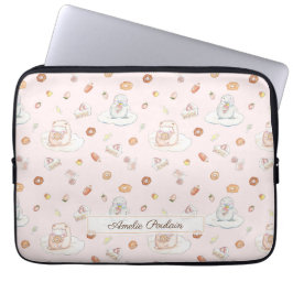 Fårungar Penguin Desserts Mönster Baby Rosa Laptop Fodral