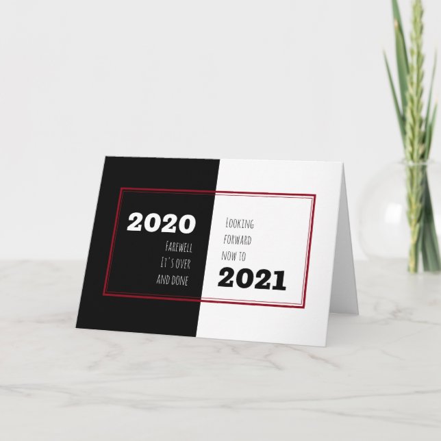 FARVÄL 2020 | Framåtblickande 2021 | Nyår Helgkort (Framsida)