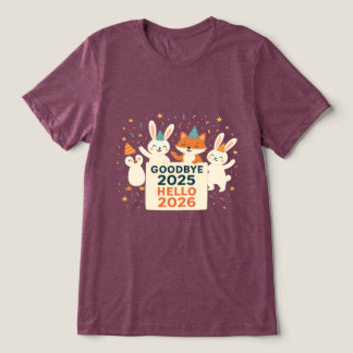 Farväl 2025 Hej 2026 Unisex Högtids-T-Shirt T Shirt