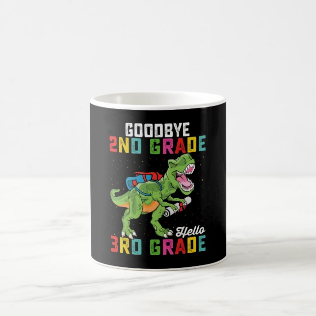 Farväl 2:a klass Hej 3:e klass T Rex Dinosaurie Kaffemugg (Center)