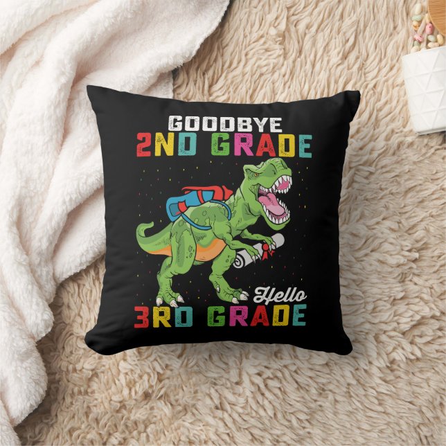 Farväl 2:a klass Hej 3:e klass T Rex Dinosaurie Kudde (Filt)