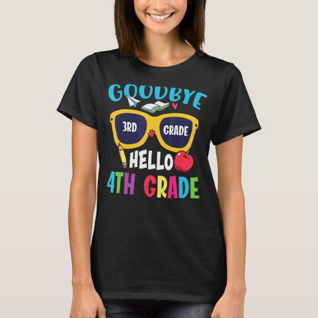 Farväl 3:e klass Hej 4:e klass Skola T Shirt (Framsida)