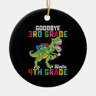 Farväl 3:e klass Hej 4:e klass T Rex Dinosaurie Julgransprydnad Keramik
