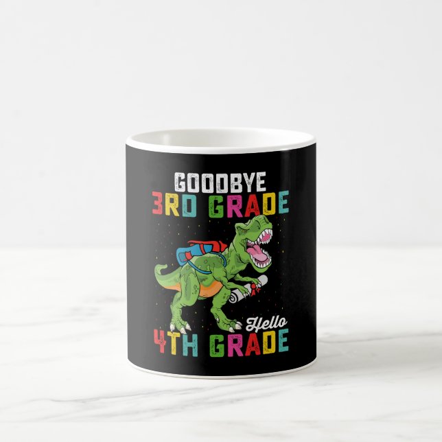 Farväl 3:e klass Hej 4:e klass T Rex Dinosaurie Kaffemugg (Center)