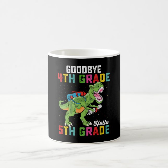 Farväl 4:e klass Hej 5:e klass T Rex Dinosaurie Kaffemugg (Center)