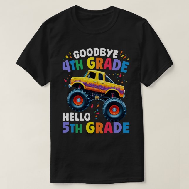 Farväl 4:e klass Monster Truck-examen  T Shirt (Design framsida)