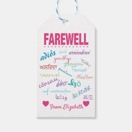 Farväl - Adjö Lämnar Presentetikett