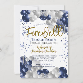 Farväl, adjö Pension Blue Silver Guld Inbjudningar