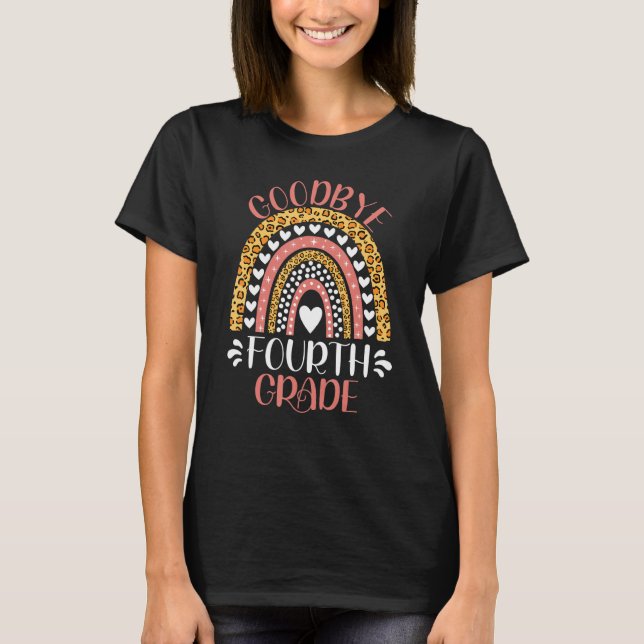 Farväl Fjärde Klass Fjärde Klass Lärare Sista Dag T Shirt (Framsida)