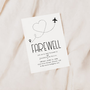 Farväl Flytta Pension Party Inbjudan med Flygplan