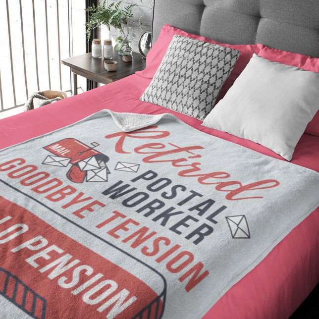 Farväl för pensionerad postarbetare Tension Pensio Fleecefilt (Retired Postal Worker Funny Parting Gift Fleece Blanket)