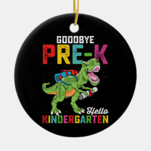 Farväl förskola, hej förskoleklass, T-Rex skolan Julgransprydnad Keramik