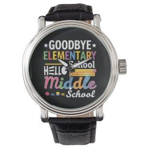 Farväl grundskola Hej mellanstadiet Armbandsur