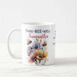 Farväl Lämnar Blommigt Bee Kaffemugg