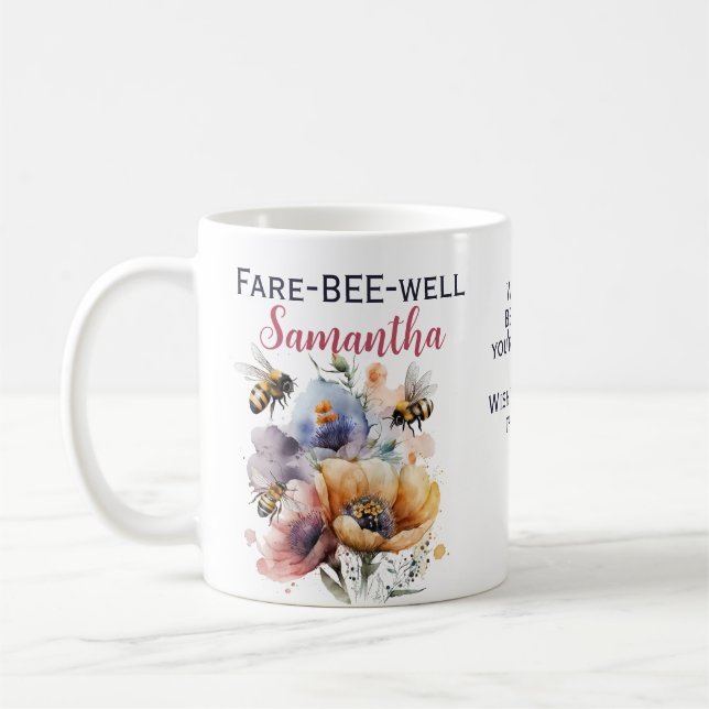 Farväl Lämnar Blommigt Bee Kaffemugg (Vänster)