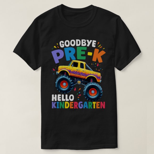 Farväl Pre-k Monster Truck Examen Pojkar  T Shirt (Design framsida)