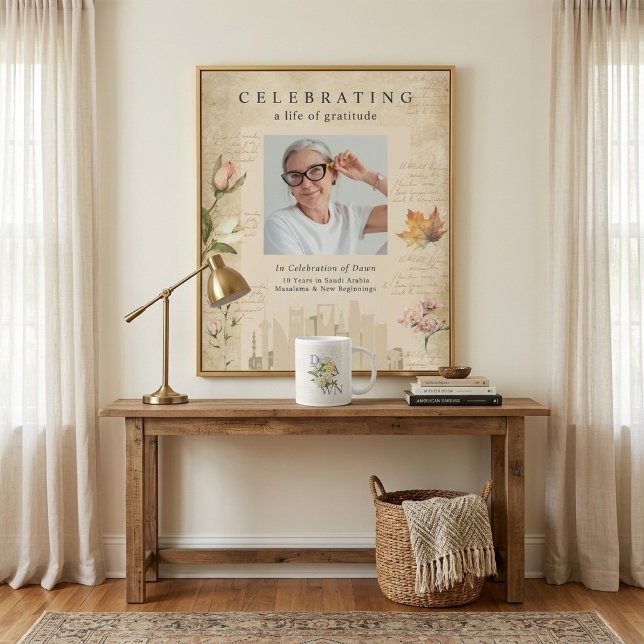 Farväl Saudiarabien Souvenir, Tacksamhet Hyllning Poster (Preserve your most cherished journey with this refined, customizable "Quiet Luxury" tribute set.)