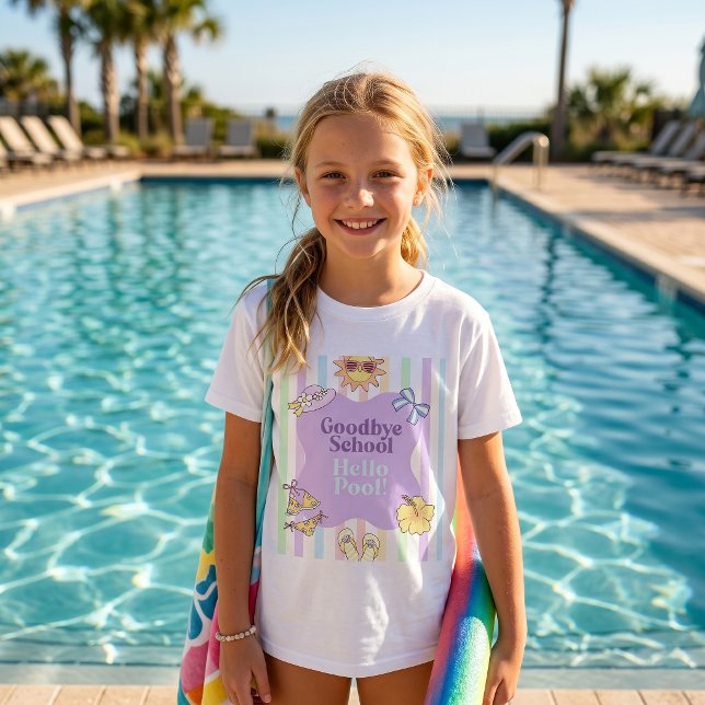 Farväl skola Hej poolränder fest t-shirt  (Skapare uppladdad)