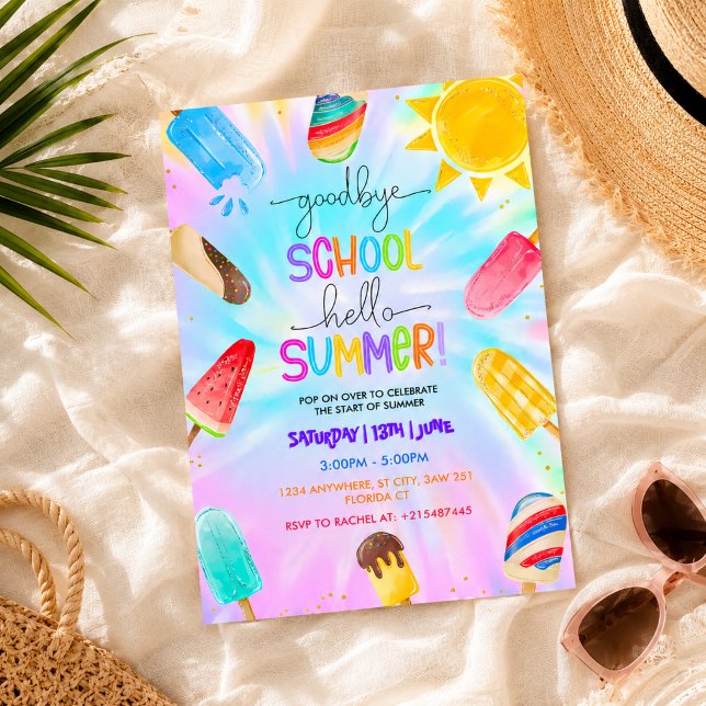 Farväl skola Hej sommar poolparty Inbjudningar (Skapare uppladdad)