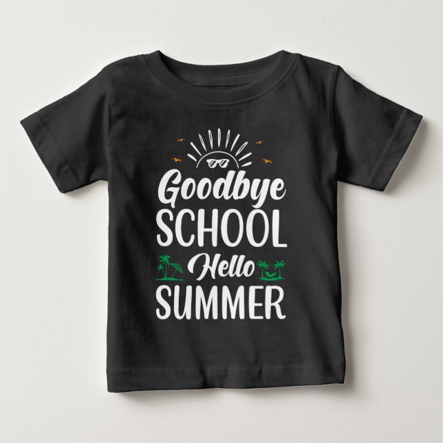 Farväl skola, hej sommar, sommarens kul börjar här t shirt (Framsida)