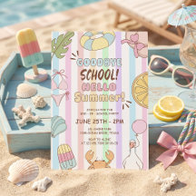 Farväl skola Hej sommarfest ränder