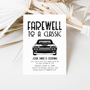 Farväl till den klassiska Pension-bilen Party Inbj Inbjudningar