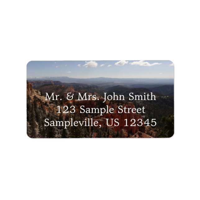 Farview Point vid Bryce Canyon nationalpark Adressetikett (Framsidan)