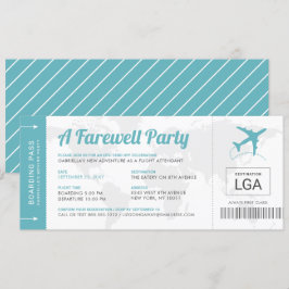 Farwell Party Travel Themme Boarding Pass Inbjudan