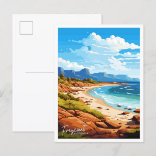 Färycinet Australia Travel Vintage illustration Vykort
