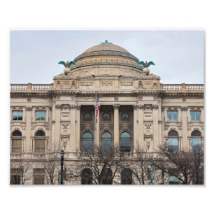 fasad av milwaukee public bibliotek fototryck