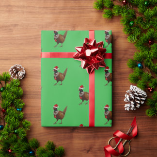 Fasan på grönt julklappspapper presentpapper