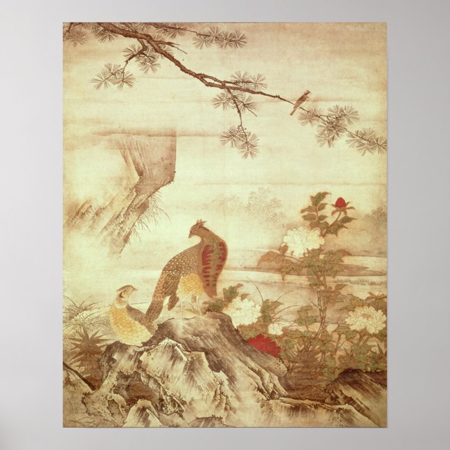 Fasaner och ponnyer från en rad scrollsar poster (Framsidan)