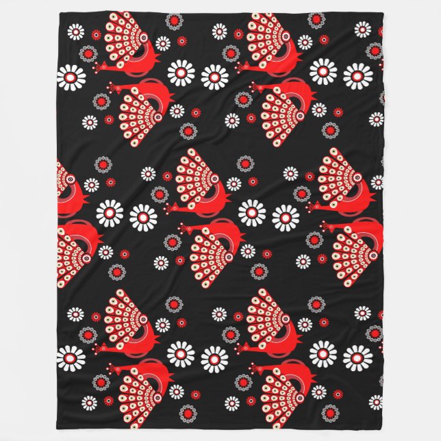 Fasaner Peacock Art Fleecefilt (Framsidan)