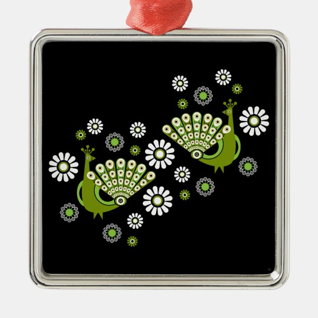 Fasaner Peacock Art Julgransprydnad Metall (Framsidan)