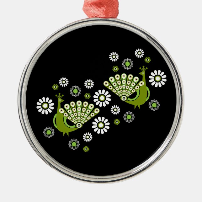 Fasaner Peacock Art Julgransprydnad Metall (Framsidan)