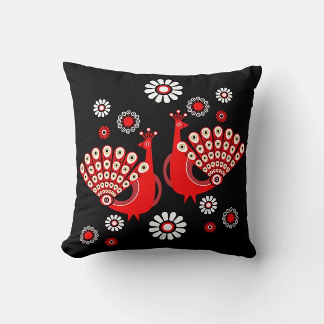 Fasaner Peacock Art Kudde (Framsida)
