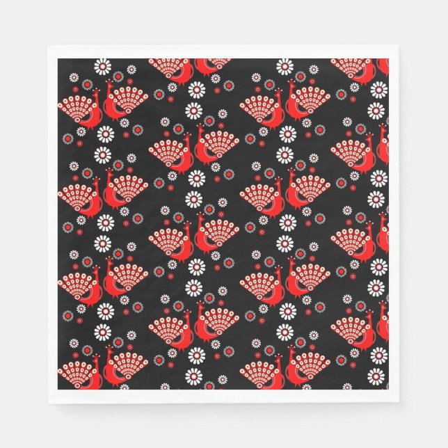 Fasaner Peacock Art Pappersservett (Framsidan)