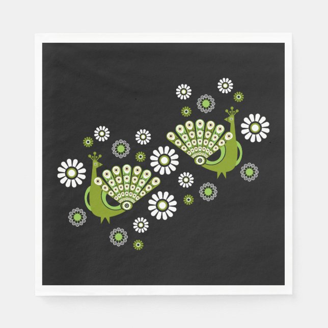 Fasaner Peacock Art Pappersservett (Framsidan)