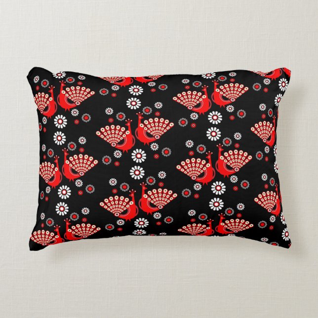 Fasaner Peacock Art Prydnadskudde (Framsidan)