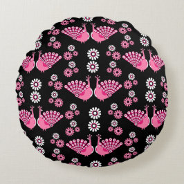 Fasaner Peacock Art Rund Kudde